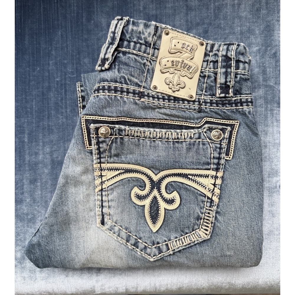 Rock Revival Jeans Justin Relaxed Straight Leg Size 31 x 32 Western